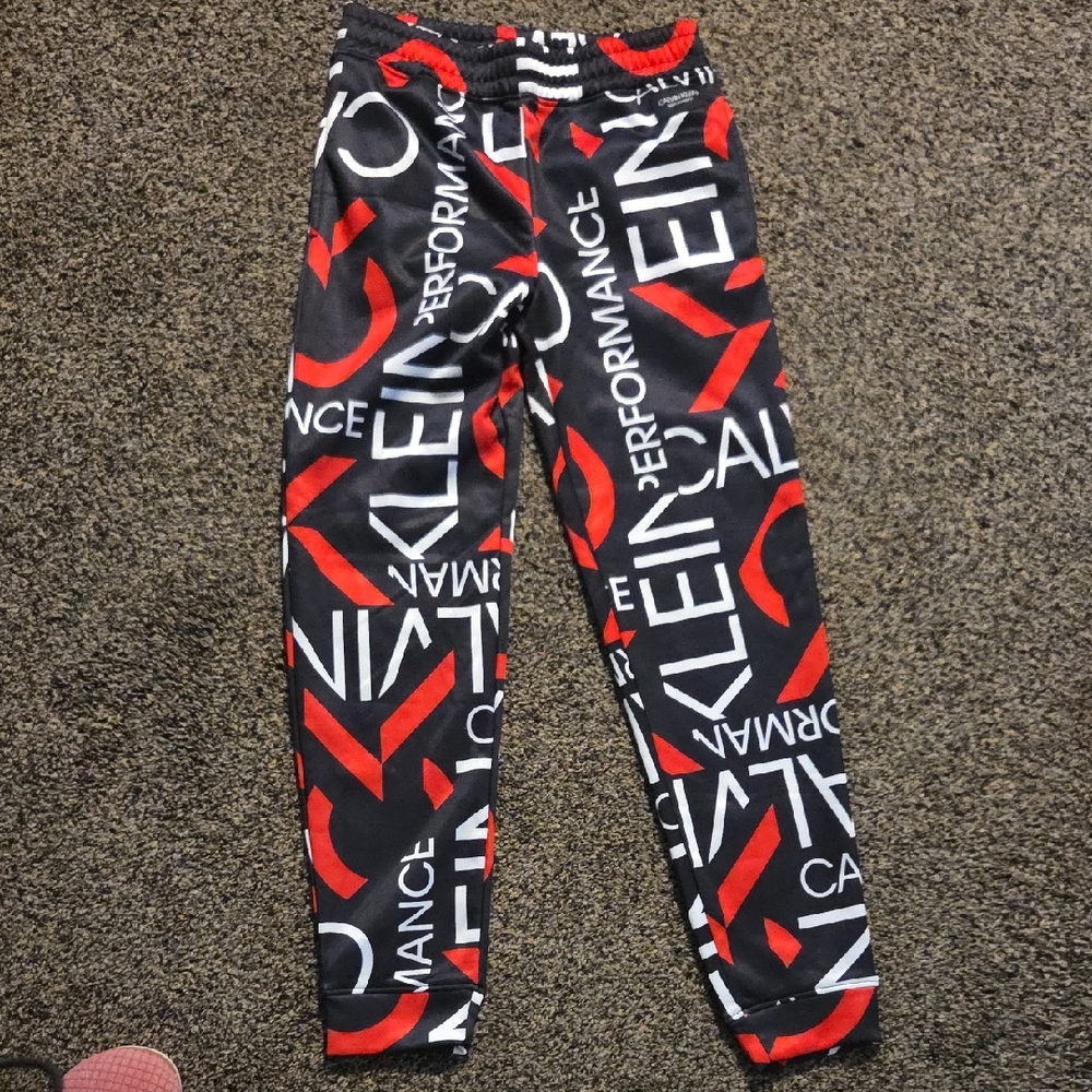 Calvin Klein Kids Black and Red Logo Joggers